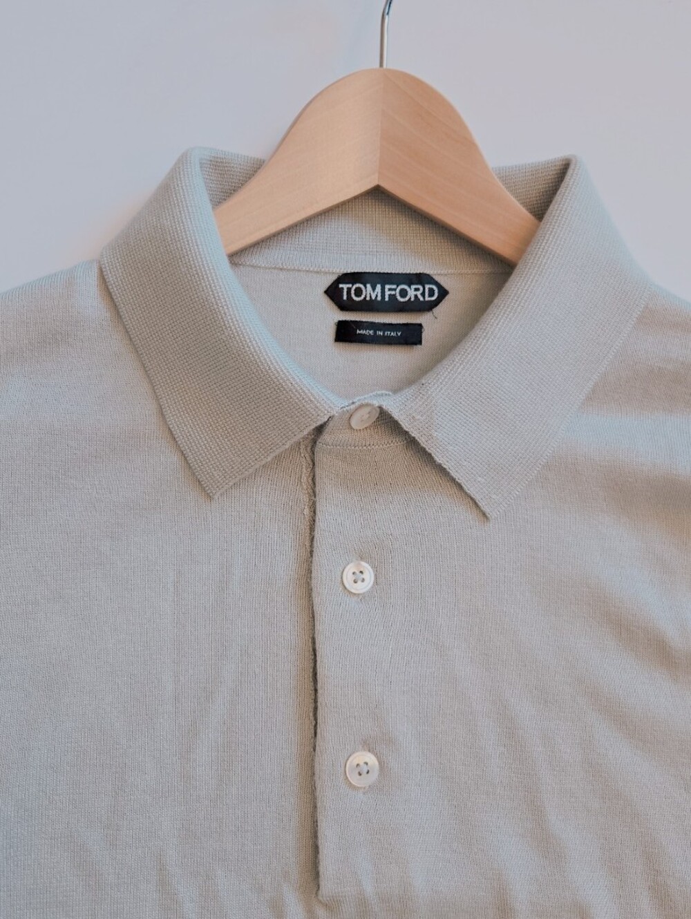 Tom Ford Mint Green Long-Sleeve Polo Shirt - Picture 4 of 8